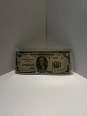 1929 $100 Federal Reserve Banknote, Cleveland, Oh PCGS UNC-63PPQ - Image 1 of 2