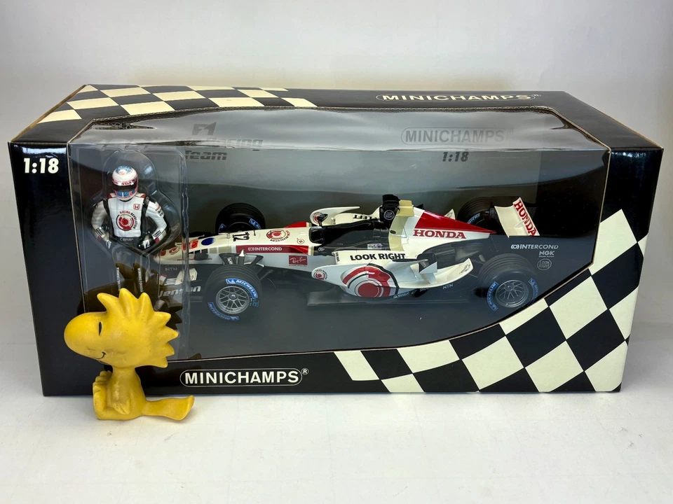 1:18 Minichamps Honda Racing F1 RA106 Jenson Button 1st Win Hungary GP 2006 - Image 1 of 4