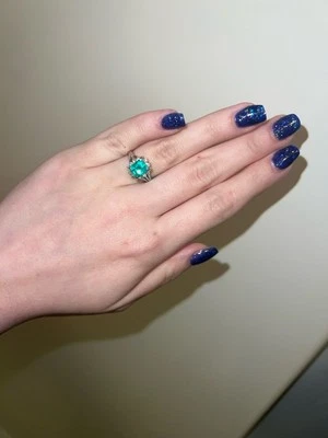 Natural 1.41CT Colombian Emerald & Diamond Platinum Ring - Image 1 of 3