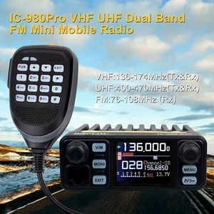 HIROYASU IC-980 Pro VHF UHF Dual Band Mobile Transceiver 25 Watt Display colori - Foto 1 di 1
