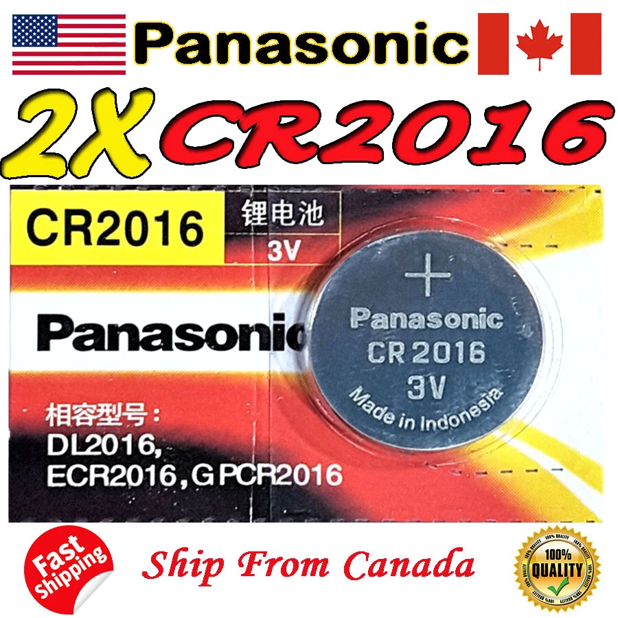 2 pcs Panasonic CR2016, BR2016, DL2016, 3V, cell Lithium Battery. EXP 2030 - Imagem 1 de 1