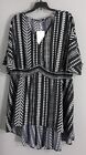 New-WOMAN'S BLOOMCHIC SHORT SLEEVE PULLOVER BLACK LONG TUNIC TOP.SZ 22/24