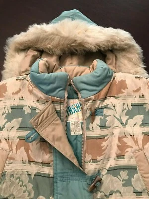 Rothschild COAT Girls–Puffy Style–Blue & Beige–Insulated–Fur Trimmed Hood–Size M - Image 1 of 4