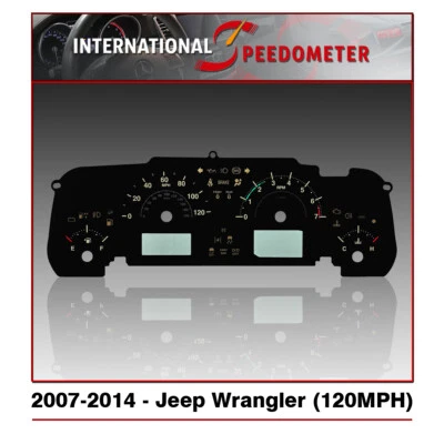 Speedometer Faceplate Fits a 2007 to 2014 Jeep Wrangler 120 MPH - Image 1 of 3