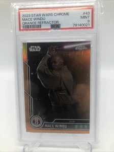 Rare 2023 Star Wars Topps Chrome Mace Windu Samuel L Jackson /25 Orange PSA 9 - Bild 1 von 6