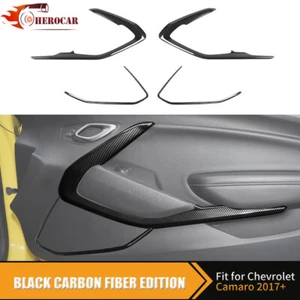 4PCS Carbon Fiber Inner Door Cover Trim Strip for Chevy Camaro 16-22 Accessories - Picture 1 of 8