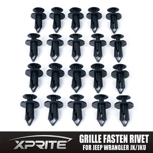 Xprite 20pcs Grill Grille Fastener Rivet Push Pin Clips for 07-18 Jeep JK JKU - Foto 1 di 5