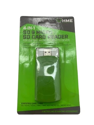 HME 4-in-1 SD & Micro SD Card Reader View Trail Cam on iOS and Android USB 256GB - Image 1 of 3