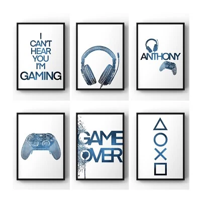 Póster de juegos de Xbox, arte de pared de juegos personalizado, impresión de jugador, arte de sala de juegos Foto 1 de 4