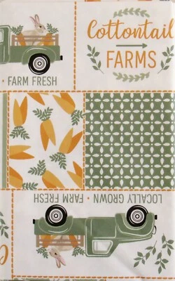 Cottontail Farms Farm Fresh Carrots Easter Patchwork Vinyl Tablecloth Var Size - Image 1 of 4