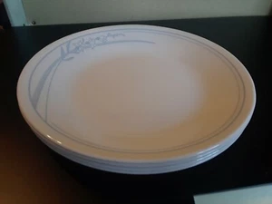 Corelle Blue Lily Bread and Butter Set of 4 Plates Beige Blue Flower 6.75" - Picture 1 of 5