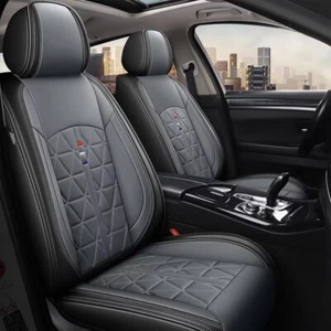Car Seat Covers Full Set PU Leather For Toyota Tacoma Crew Cab 4-Door 2007-2023 - Picture 1 of 8
