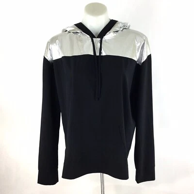 Chaqueta con Capucha Victoria's Secret SPORT VSX Anorak Talla Mediana M Plateada Negra  Foto 1 de 4