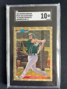 2020 Bowman Heritage Chrome Prospects Superfractor AUSTIN BECK Rookie Card 1/1 - Picture 1 of 2