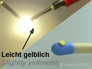 100 x SMD LED 0603 SUNNY WHITE flach "light" leicht gelblich warm weiß - Bild 1 von 1
