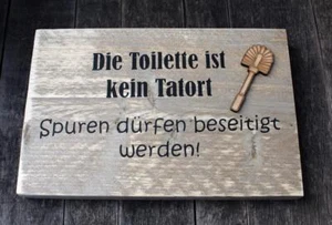 Holzschild Toilette witzig Baddeko GästeWC Wanddeko Dekoschild Landhausstil - Bild 1 von 2