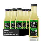 Lipton Pure Leaf Unsweetened Real Brewed Green Iced Tea 18.5fl Oz 12Pack Bottles