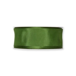 Moos grünes Stoffband 40 mm (1,5 Zoll) breit voll 25 m Rolle Taft Satin - Bild 1 von 1