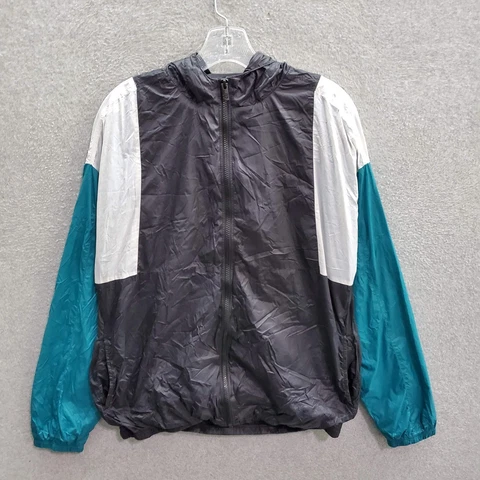 San Jose Sharks Boys Jacket XL Blue Colorblock Windbreaker Hoodie Full Zip Youth Cover