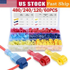 480/240PCS Quick Splice Wire Spade Terminal T-Tap Quick Disconnect Connector Kit - Picture 1 of 24