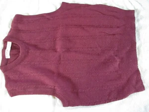Vintage Jos. A. Bank Clothiers 100% Pure lambsWool Knit Vest Ladies 40 Maroon - Picture 1 of 6