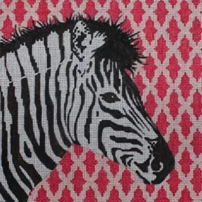 Needlepoint Handpainted Colors of Praise Zebra 9x9 - Image 1 of 4