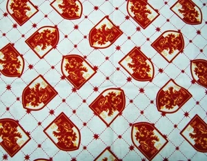 HARRY POTTER GRYFFINDOR HOUSE COTTON FABRIC - sold by the HALF YARD - Picture 1 of 3