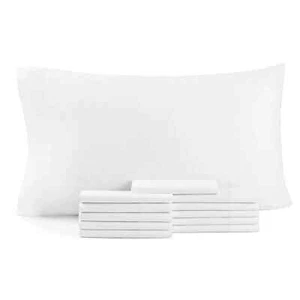 Fundas de almohada de satén de algodón, opciones de tamaño, blancas, paquetes de 12 y fundas a granel de 72 - Imagen 1 de 16