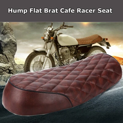 Hump Flat Brat Cafe Racer Seat Saddle For Honda CB Suzuki Yamaha XJ Kawasaki KZ - Imagem 1 de 4