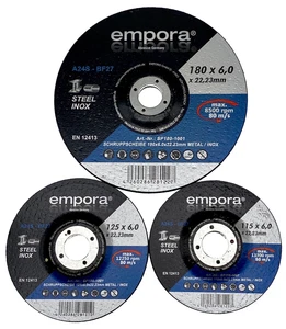 Schruppscheiben Schleifscheiben Empora Ø 115mm 125mm 180mm Metall INOX Stahl
