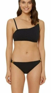 Bleu Rod Beattie Black Asymmetrical Bra & Hipster Bikini Size 12 Swimsuit NWT - Picture 1 of 8