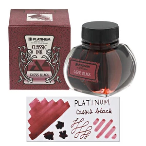 Platinum Classic Bottled Ink for Fountain Pens in Cassis Black - 60 mL- NEW - Picture 1 of 3