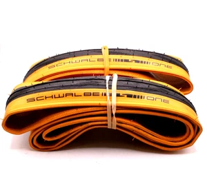 Pair of Schwalbe ONE All-Round Performance RaceGuard ADDIX Folding 700cx25 TAN - Picture 1 of 3