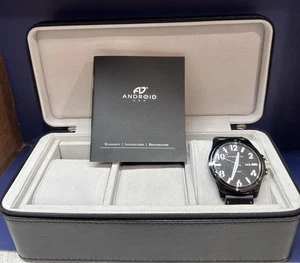 New!! Men’s Android Decoy Quartz Black Watch - Picture 1 of 9