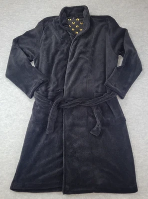 Bata True Religion negra dorada con logotipo forrada ropa de salón bata para mujer talla L Foto 1 de 4