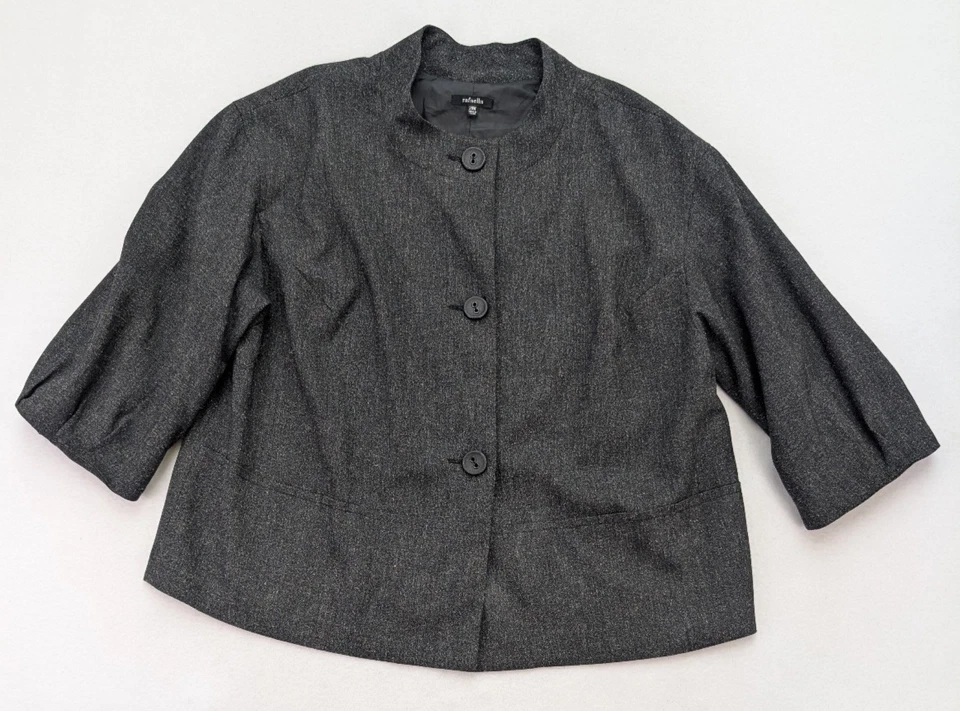 Jaqueta Blazer Feminina Rafaella Tamanho 20W Cinza Manga 3/4 Carreira Empresarial - Imagem 1 de 4