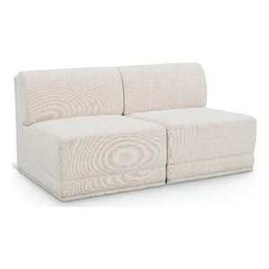 Meridian Furniture Ollie Cream Boucle Fabric Modular Sofa - Picture 1 of 8