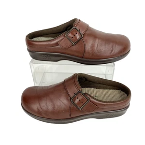 SAS Leather Clogs Mules Women's 9 Brown Slides Flats 40 Slip Ons Tripad Flats - Picture 1 of 6