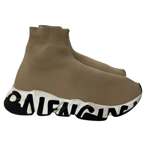 Sneakers Balenciaga Speed con suola logo in poliestere beige donna ocra taglia 36
