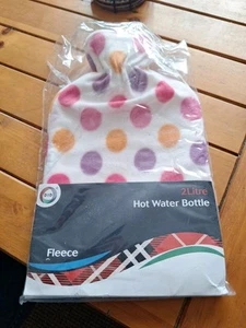 Hot Water Bottle 2 Litre with Fleece Cover - Picture 1 of 2