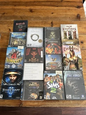 PC Video Game Lot 15 StarCraft Sims Diablo Age Of Empires EverQuest II Big Box - Image 1 of 4