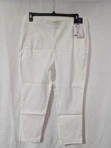 Pantalones al tobillo elásticos Rafaella para mujer talla 16 bolsillos blancos nuevos con etiquetas *precio de venta sugerido por el fabricante 79 USD* - Imagen 1 de 9