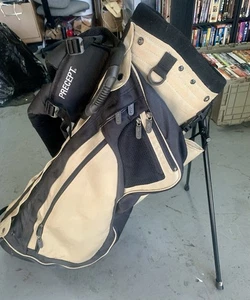 PRECEPT Golftasche groß hellbraun und schwarz mit gepolstertem Tragegurt - Bild 1 von 11