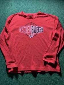 Wisconsin Badgers NCAA Athletic Gear Langarmshirt Thermo Henley Erwachsene LG - Bild 1 von 12