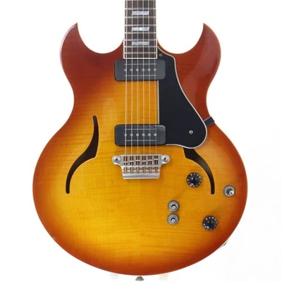 VOX HDC-77 Sienna Burst usado 2010 tapa de arce llama caoba cuerpo trasero con estuche rígido Foto 1 de 4
