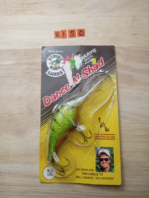 Vintage Strike King Dance-N-Shad Fishing Lure Jelutong Wood in Original Package - Image 1 of 4