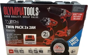 Olympia OLPX20STP2 20V Cordless Combi Drill & Impact Driver Twin Pack With 2 x 2 - Picture 1 of 1
