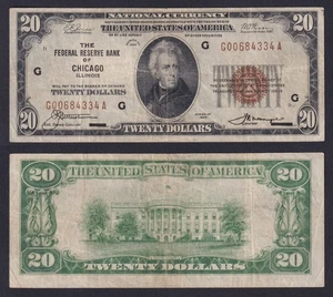 Banknotes United States 20 Dollars 1929 Chicago P 397 - Fr# 1870G BB / VF - Picture 1 of 2