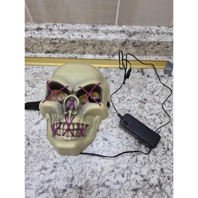 Skull Mask Purge Light Up Scary Halloween Cosplay Party Prop - Image 1 of 4