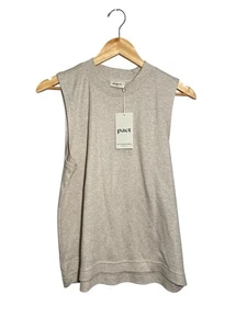 Pact Organic Cotton Sleeveless Top Women’s Medium Crew Oatmeal Minimalist NWT - Picture 1 of 6